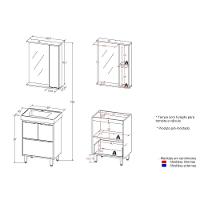 Gabinete Banheiro com Cuba e Espelheira Multimóveis CR10061 Branco/Legno Crema - 8