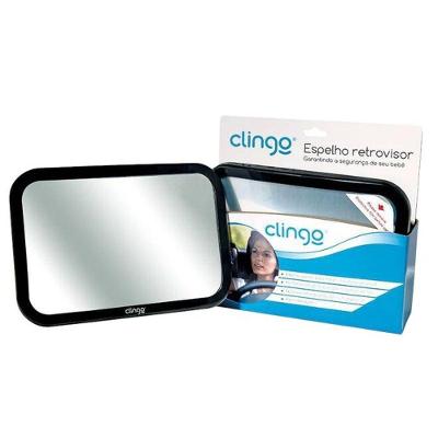 Espelho Retrovisor Retangular Clingo Para Carro - Fácil Instalação