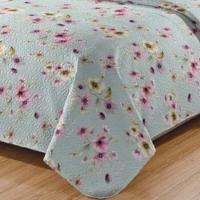 Kit Cobre Leito Colcha Daily Queen 3 Peças Dupla Face Estampado - Floral 55 - 100% Poliéster - 3