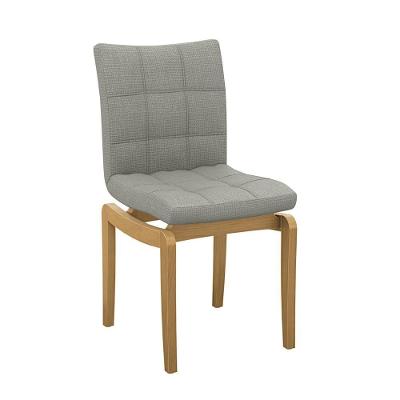 Cadeira Em Madeira Maciça Kappesberg Maya Suede Mescla Cinza/branco