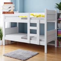 Beliche Resistente Fortaleza Em Mdf Vira 2 Camas Solteiro Branco Com 2 Colchões - 1