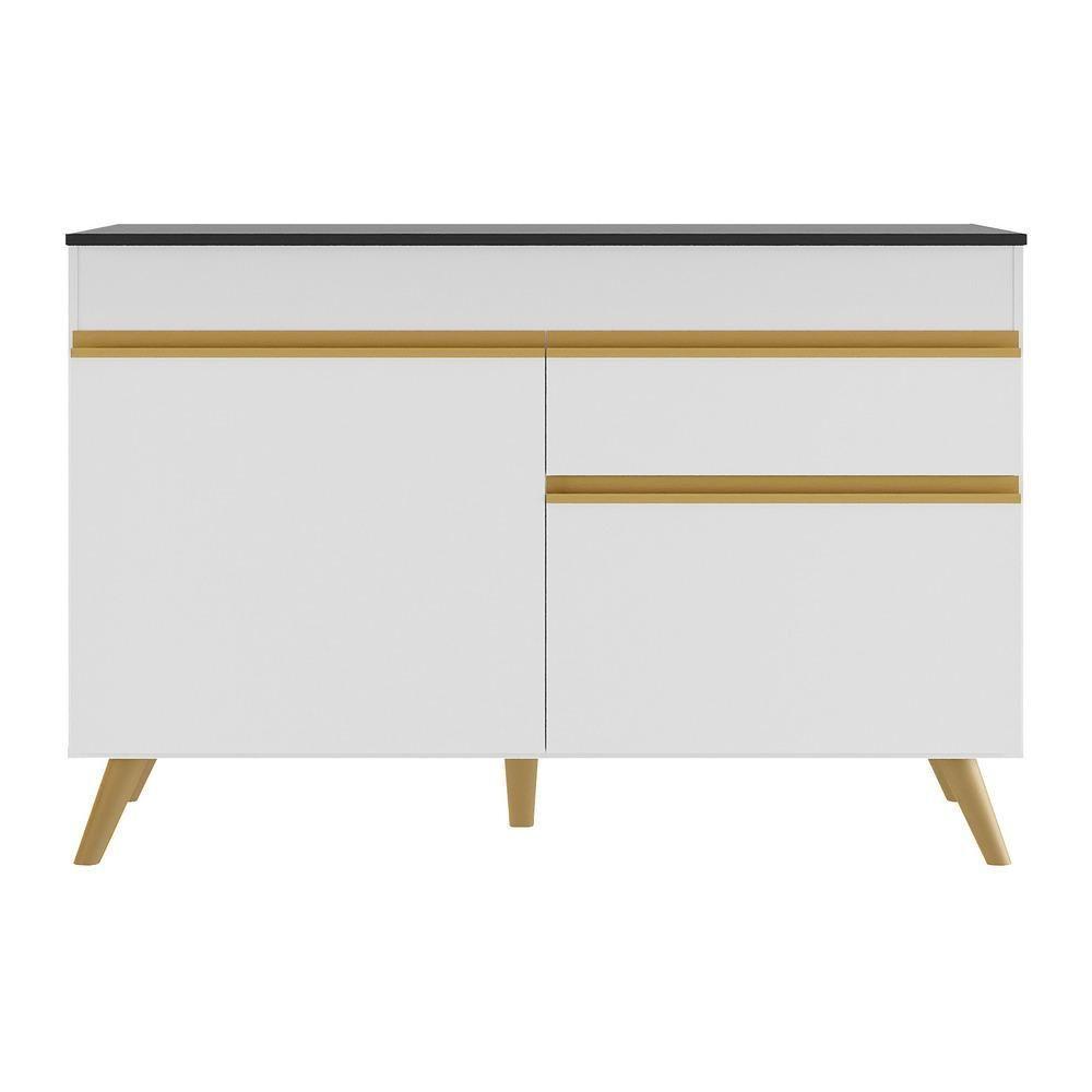 Gabinete Banheiro 2 Portas E 1 Gaveta Retrô 120Cm Multimóveis V5025 Branco Branco - 2