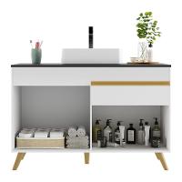 Gabinete Banheiro 2 Portas E 1 Gaveta Retrô 120Cm Multimóveis V5025 Branco Branco - 3