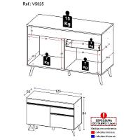 Gabinete Banheiro 2 Portas E 1 Gaveta Retrô 120Cm Multimóveis V5025 Branco Branco