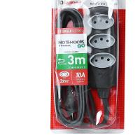 Extensao Noshock 90 Pp 3x0,75 2p+t 10a Grafite 3 Metros Dn1907 - 3