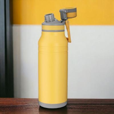Garrafa Com Alça E Bico 1,2l Em Aço Inox Amarela