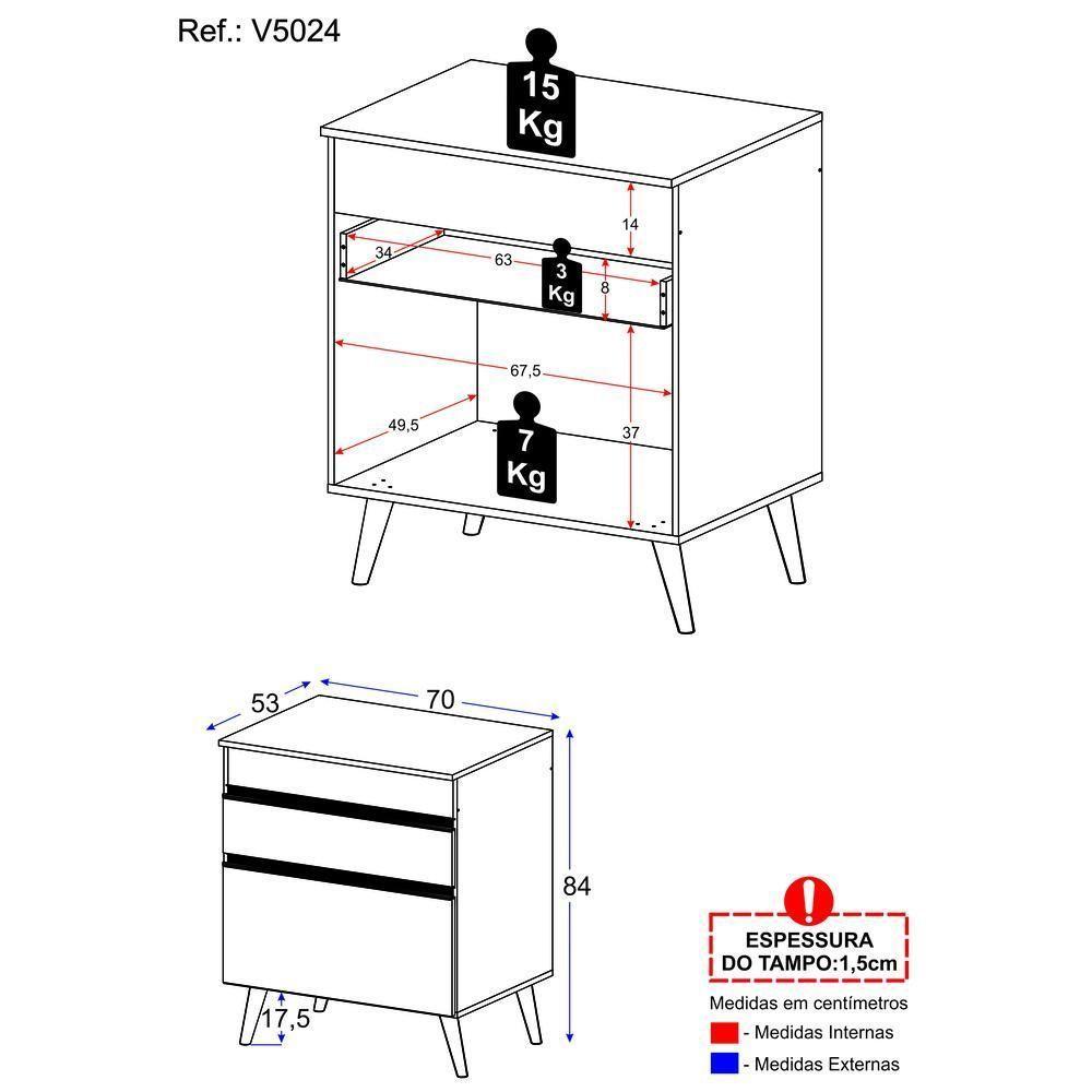 Gabinete Banheiro 1 Porta E 1 Gaveta Retrô 70Cm Multimóveis V5024 Branco Branco - 4