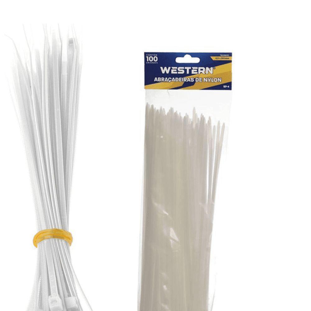 Abracadeira De Nylon Western 4,5 X 30cm Com 100 Unidades Branco - 6