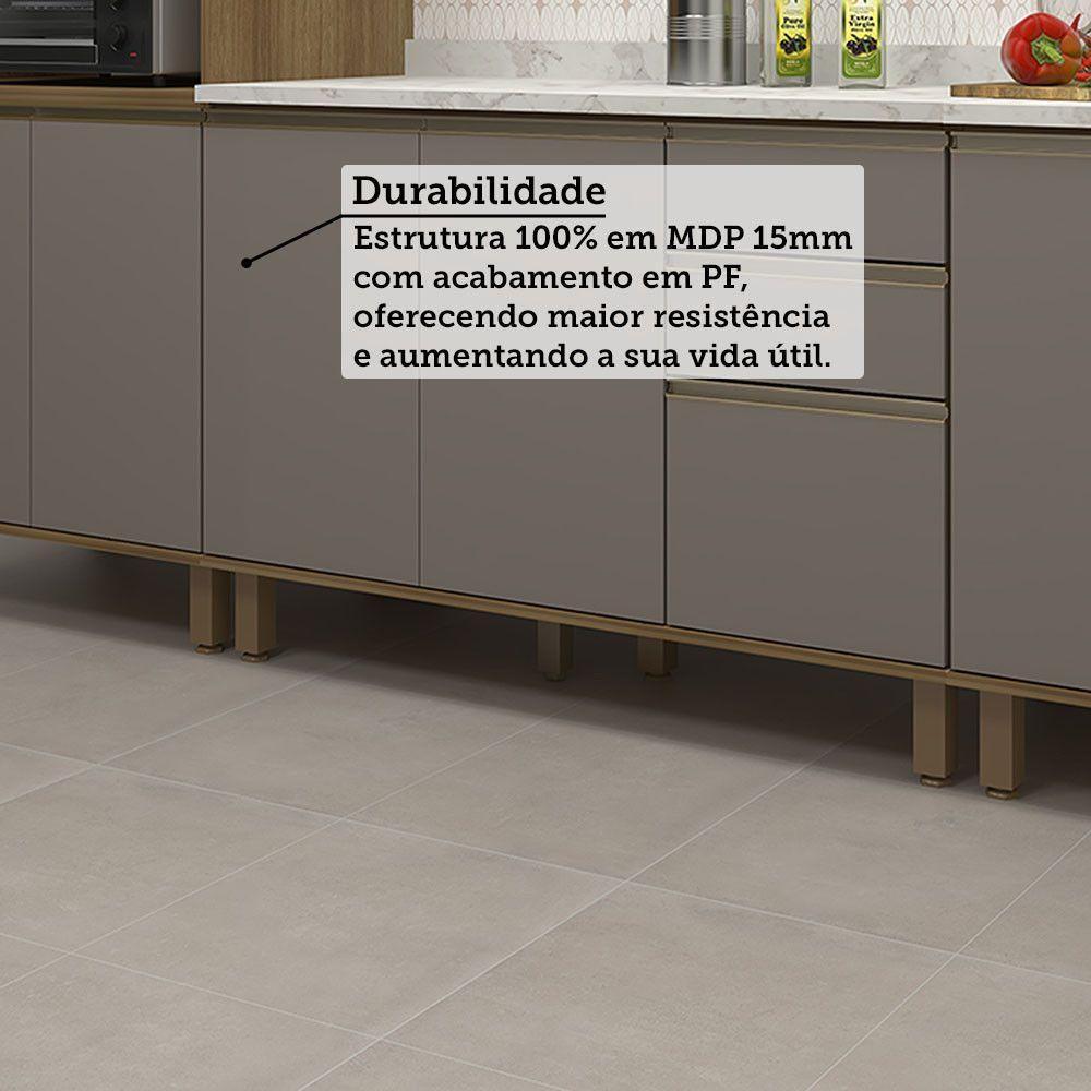 Cozinha Modulada Compacta 5 Peças Com Tampo E Espaço Para Fo Avelã/fumê - 4