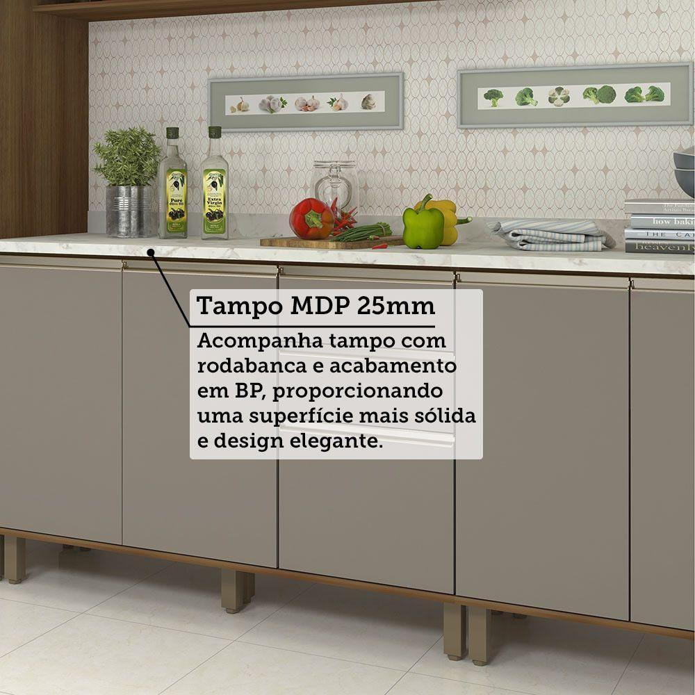 Cozinha Modulada Compacta 5 Peças Com Tampo E Espaço Para Fo Avelã/fumê - 7