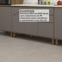 Cozinha Modulada Compacta 5 Peças Com Tampo E Espaço Para Fo Avelã/fumê