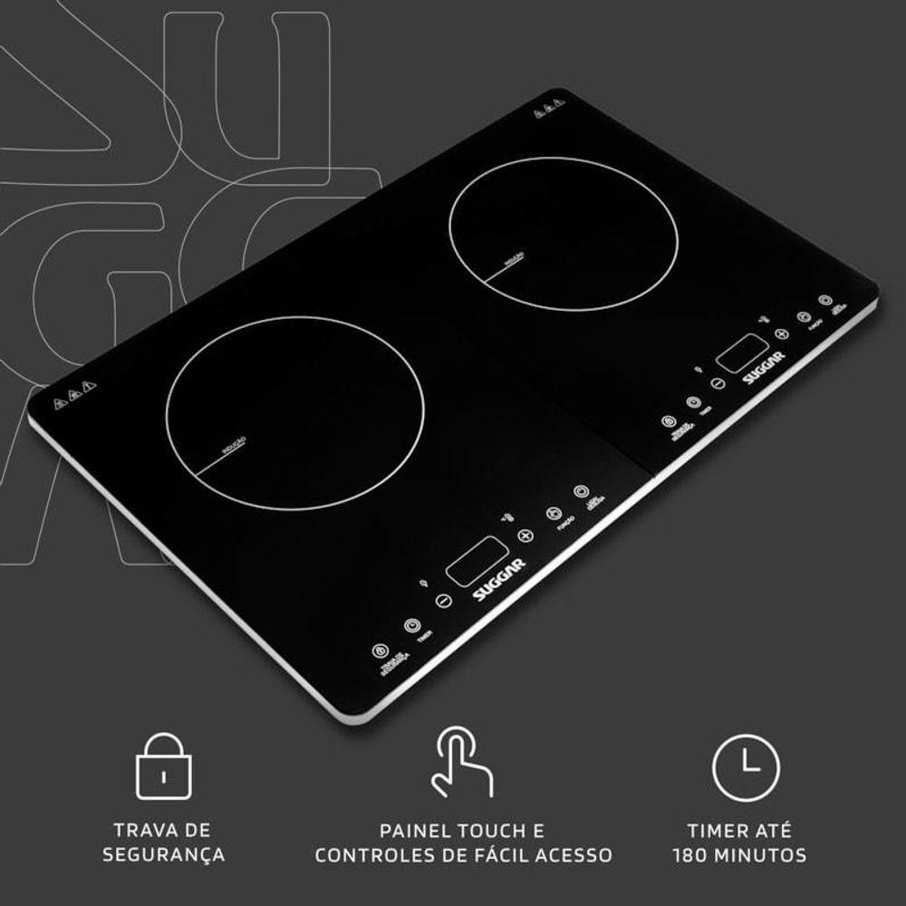 Cooktop Portátil De Indução 2 Zonas Preto 110V - 4