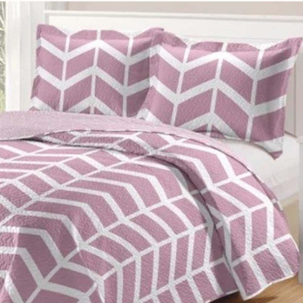 Kit Cobre Leito Colcha Daily King 3 Peças Dupla Face Estampado - Modelo 68 - 100% Poliéster - 2