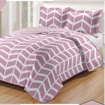 Kit Cobre Leito Colcha Daily King 3 Peças Dupla Face Estampado - Modelo 68 - 100% Poliéster