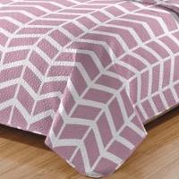 Kit Cobre Leito Colcha Daily King 3 Peças Dupla Face Estampado - Modelo 68 - 100% Poliéster - 3