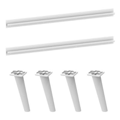 Kit 2 Puxadores Com 4 Pés Palito Retrô Para Balcão Cozinha 70cm Veneza Multimóveis Mp2309 Branco Branco