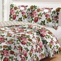 Kit Cobre Leito Colcha Daily Casal 3 Peças Dupla Face Estampado - Floral 48 - 100% Poliéster - 2