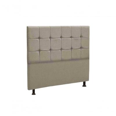 Cabeceira Estofada Cama Box Casal 195cm Quadrados - Mhs Bege