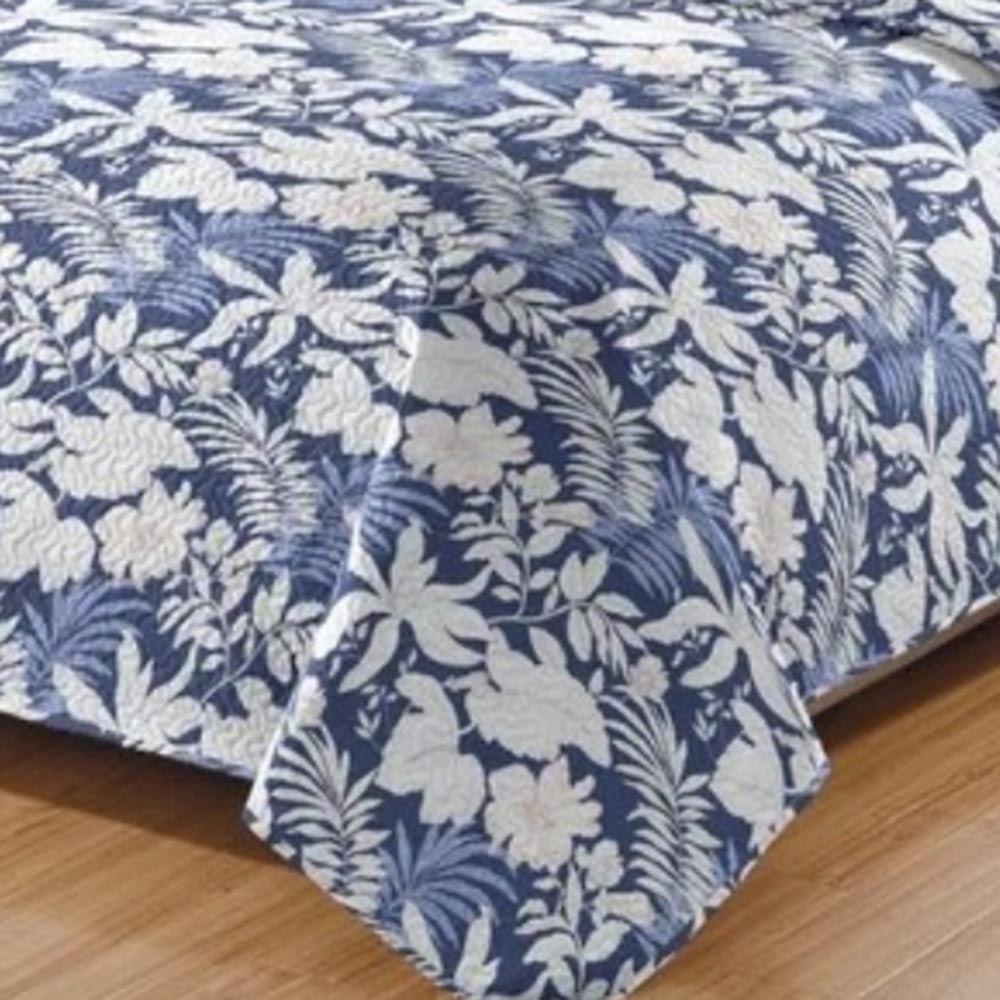 Kit Cobre Leito Colcha Daily Casal 3 Peças Dupla Face Estampado - Floral 41 - 100% Poliéster - 3