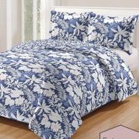 Kit Cobre Leito Colcha Daily Casal 3 Peças Dupla Face Estampado - Floral 41 - 100% Poliéster - 1