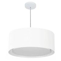 Lustre Pendente Cilíndrico Duplo Vivare Md-4294 Cúpula Em Tecido 50x25cm - Bivolt Branco 127/220v - 1