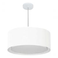Lustre Pendente Cilíndrico Duplo Vivare Md-4294 Cúpula Em Tecido 50x25cm - Bivolt Branco 127/220v - 3