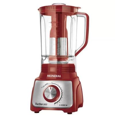 Liquidificador Mondial Turbo 3L 12 Vel 1100W C- Filtro L-1100 - 5878-02 Vermelho 220V