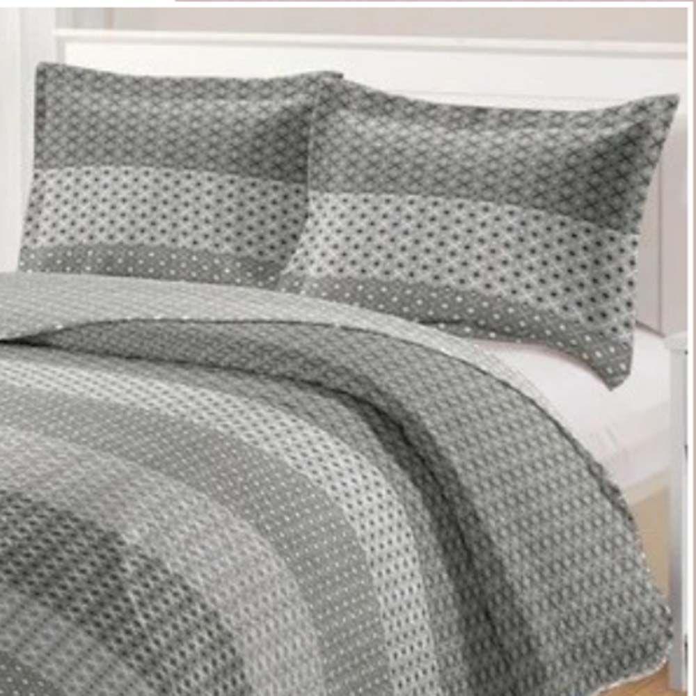 Kit Cobre Leito Colcha Daily King 3 Peças Dupla Face Estampado - Modelo 69 - 100% Poliéster - 2