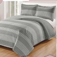 Kit Cobre Leito Colcha Daily King 3 Peças Dupla Face Estampado - Modelo 69 - 100% Poliéster - 1