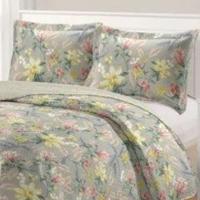 Kit Cobre Leito Colcha Daily Queen 3 Peças Dupla Face Estampado - Floral 54 - 100% Poliéster - 2