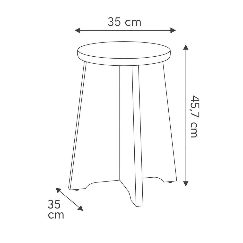 Banqueta Baixa Tramontina Em Madeira Pinus Natural Envernizada - 2