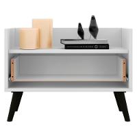 Gabinete Armário Banheiro 60 Cm com Pés Retrô Branco Preto - 2