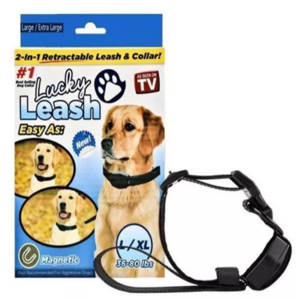 Guia Coleira Magnetica Cachorro 2 Em 1 Retratil Alca Caes Gatos Treinamento Adestramento Lucky Leash - 2