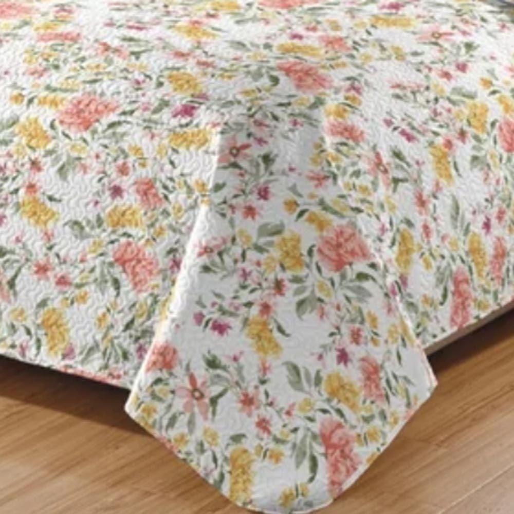 Kit Cobre Leito Colcha Daily Queen 3 Peças Dupla Face Estampado - Floral 49 - 100% Poliéster - 3