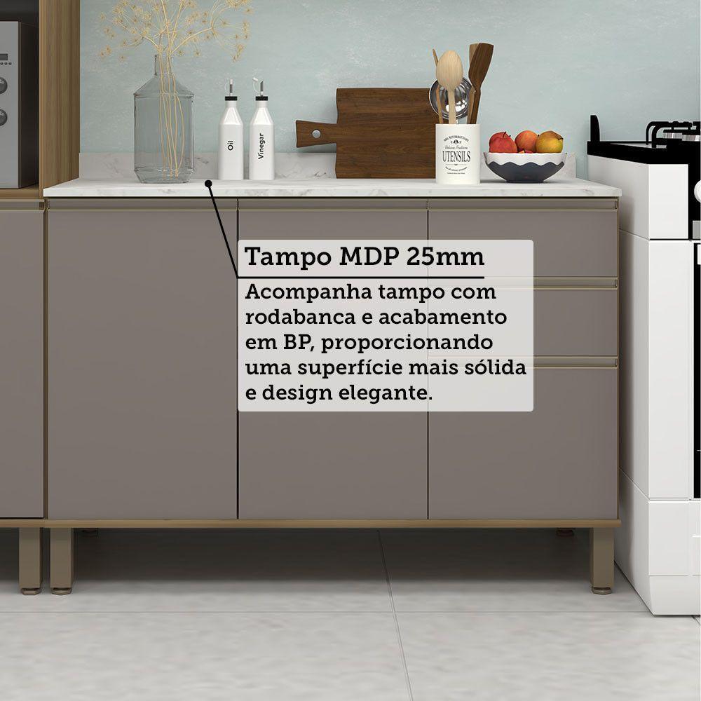 Cozinha Modulada Compacta 4 Peças Com Tampo E Espaço Para Avelã/fumê - 7
