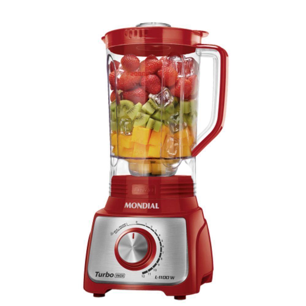 Liquidificador Mondial Turbo 3L 12 Vel 1100W C- Filtro L-1100 - 5878-01 Vermelho 110V - 1