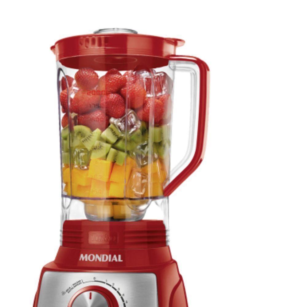 Liquidificador Mondial Turbo 3L 12 Vel 1100W C- Filtro L-1100 - 5878-01 Vermelho 110V - 4