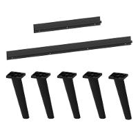 Kit 2 Puxadores Com 5 Pés Palito Retrô Para Balcão Cozinha 105cm Veneza Multimóveis Mp2306 Preto Preto - 1