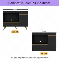 Kit 2 Puxadores Com 5 Pés Palito Retrô Para Balcão Cozinha 105cm Veneza Multimóveis Mp2306 Preto Preto - 2