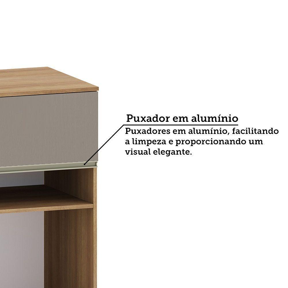 Paneleiro 70cm 3 Portas Com Espaço Para Forno E Micro-onda D Avelã/fumê - 4