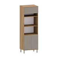 Paneleiro 70cm 3 Portas Com Espaço Para Forno E Micro-onda D Avelã/fumê - 1