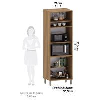 Paneleiro 70cm 3 Portas Com Espaço Para Forno E Micro-onda D Avelã/fumê - 2