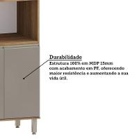 Paneleiro 70cm 3 Portas Com Espaço Para Forno E Micro-onda D Avelã/fumê - 3