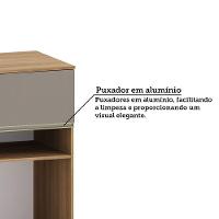 Paneleiro 70cm 3 Portas Com Espaço Para Forno E Micro-onda D Avelã/fumê