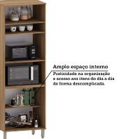 Paneleiro 70cm 3 Portas Com Espaço Para Forno E Micro-onda D Avelã/fumê - 6