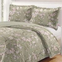 Kit Cobre Leito Colcha Daily Casal 3 Peças Dupla Face Estampado - Floral 52 - 100% Poliéster - 2