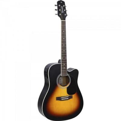 Violão Eletroacustico Dreadnought Aco Gdc-1 Ceq Vintage Sunburst Satin Giannini