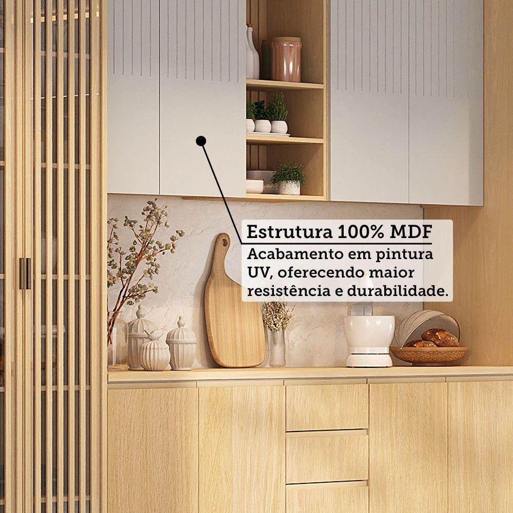 Cozinha Completa 100% Mdf 8 Peças Aura Luciane Móveis Carvalho/carvalho/cinza Cristal - 5