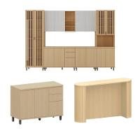 Cozinha Completa 100% Mdf 8 Peças Aura Luciane Móveis Carvalho/carvalho/cinza Cristal - 2