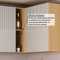 Cozinha Compacta 100% Mdf 5 Pçs Aura Luciane Móveis Carvalho Uv/cinza Cristal Pet - 8